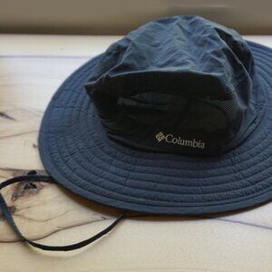 Columbia Black Mesh Adjustable Headband Unisex Travel  Sun Hat 3" Brim